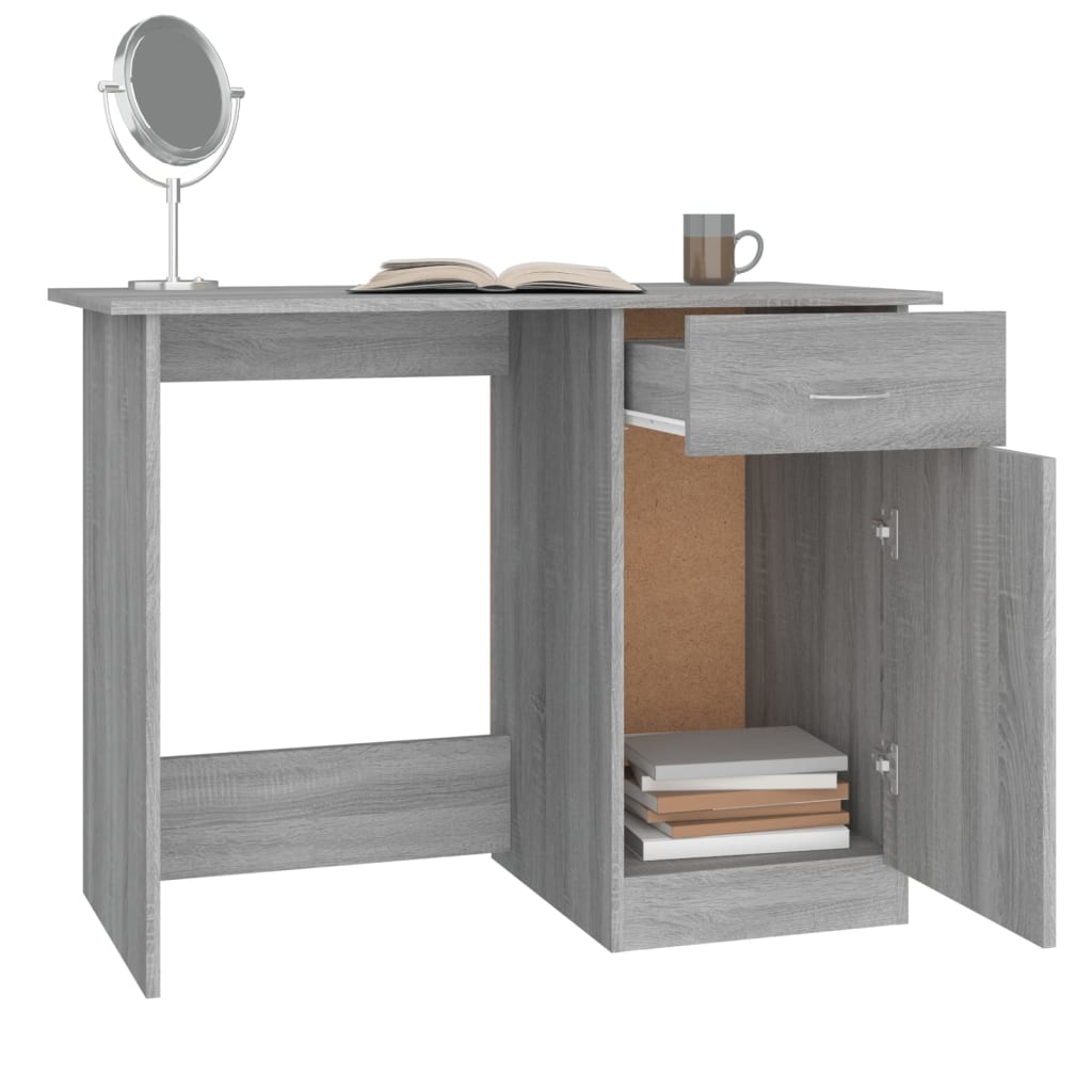 Stylish Grey Sonoma Desk 100x50x76 cm - Engineered Wood