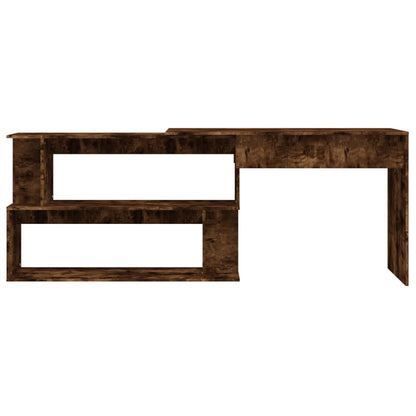 Smoked Oak Corner Desk 200x50x76 cm - Engineered Wood Design