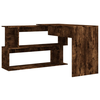 Smoked Oak Corner Desk 200x50x76 cm - Engineered Wood Design