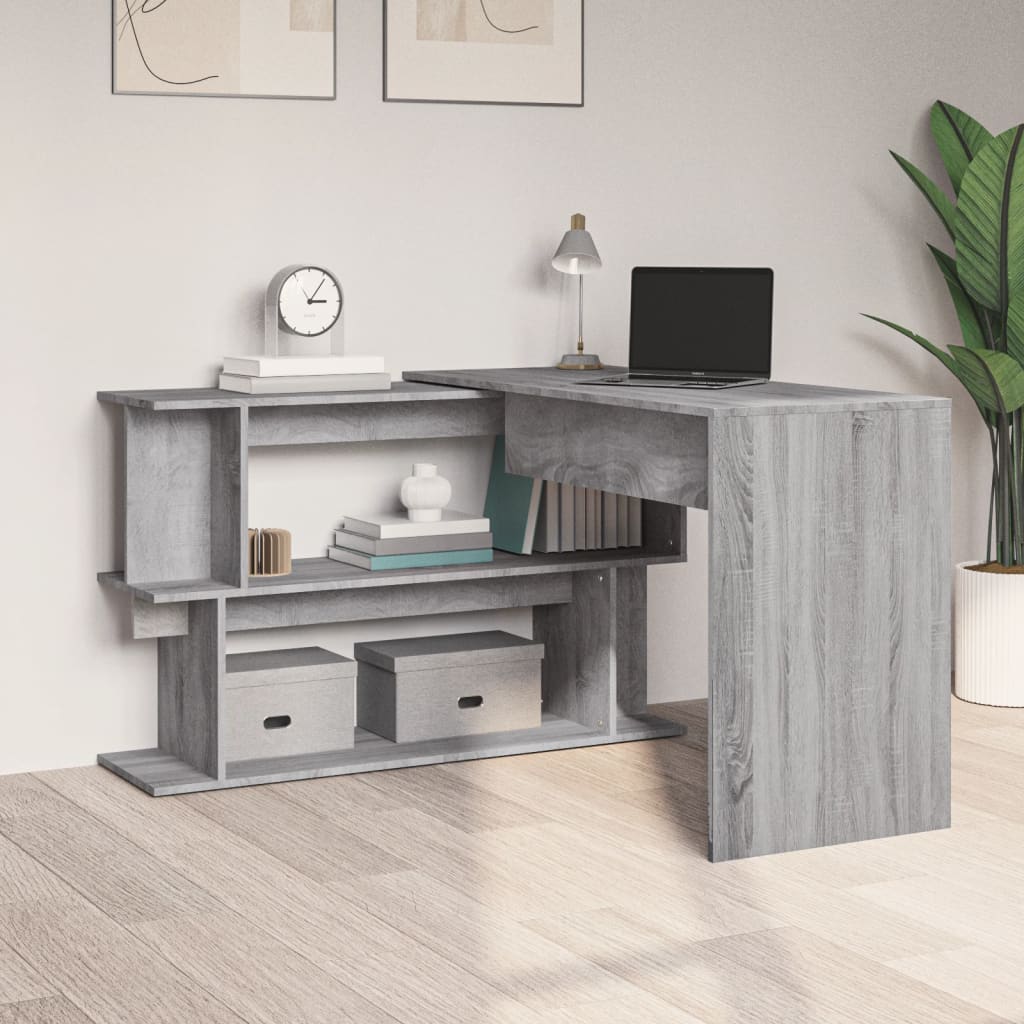 Grey Sonoma Corner Desk, 200x50x76 cm, Engineered Wood