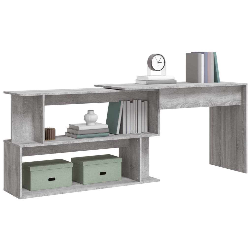 Grey Sonoma Corner Desk, 200x50x76 cm, Engineered Wood