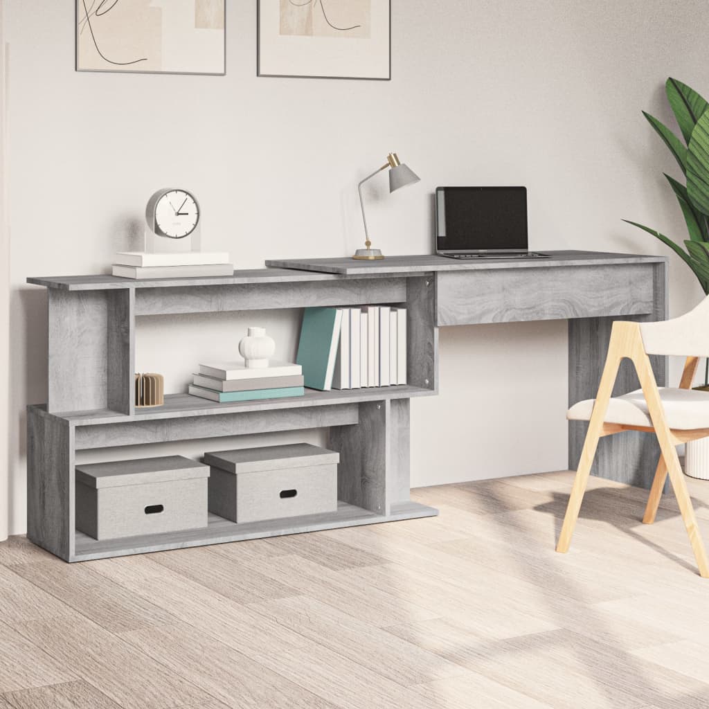 Grey Sonoma Corner Desk, 200x50x76 cm, Engineered Wood