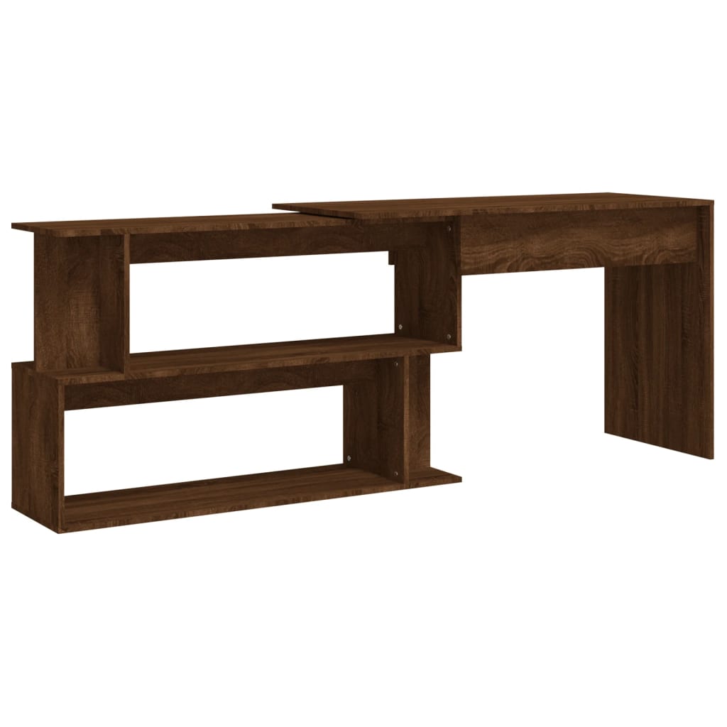 Brown Oak Corner Desk 200x50x76 cm - Engineered Wood