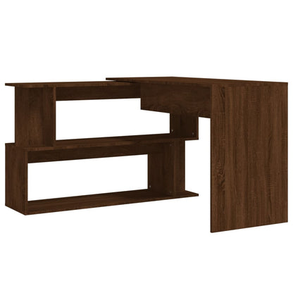 Brown Oak Corner Desk 200x50x76 cm - Engineered Wood