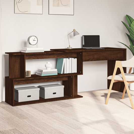 Brown Oak Corner Desk 200x50x76 cm - Engineered Wood