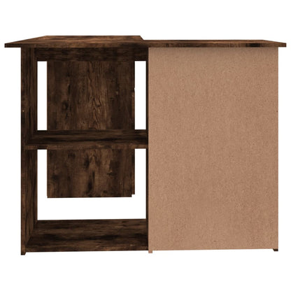 Smoked Oak Corner Desk - 145x100x76 cm Engineered Wood