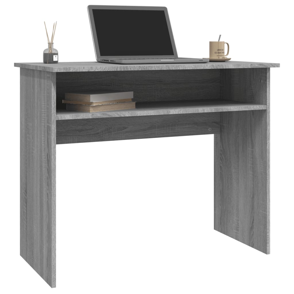 Compact Desk Grey Sonoma 90x50x74cm, Engineered Wood Finish