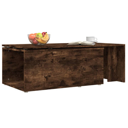 Coffee Table Smoked Oak 150x50x35 cm Engineered Wood