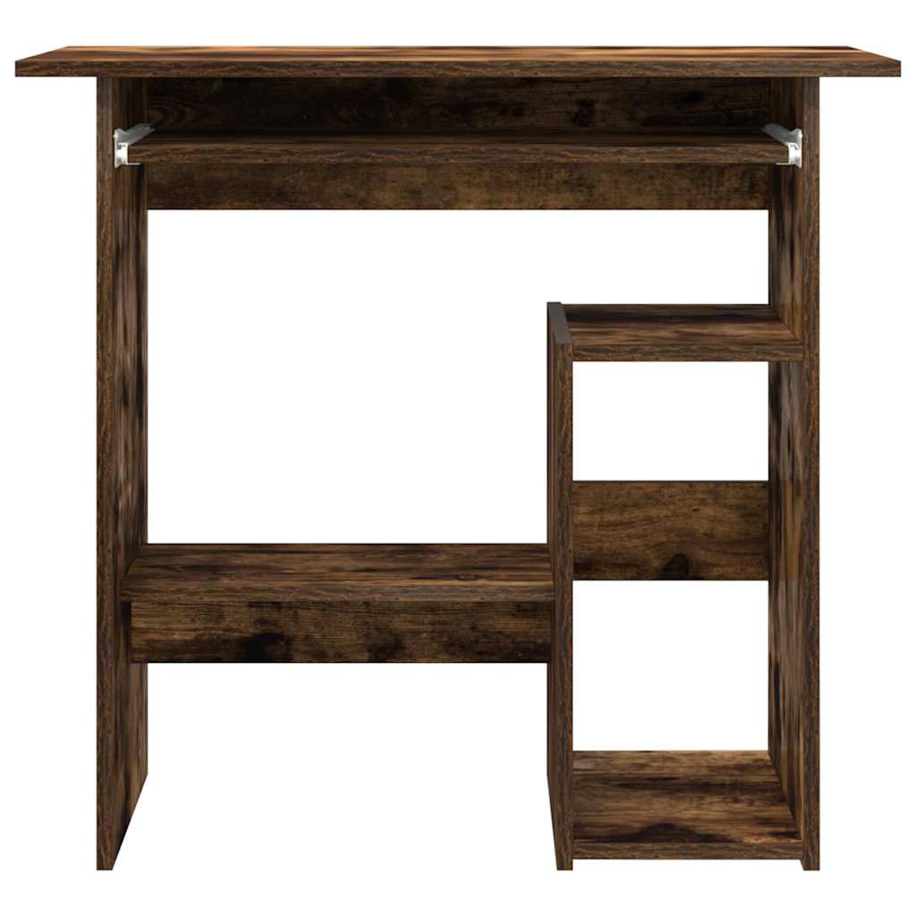 Compact Smoked Oak Desk, 80x45x74 cm, Engineered Wood