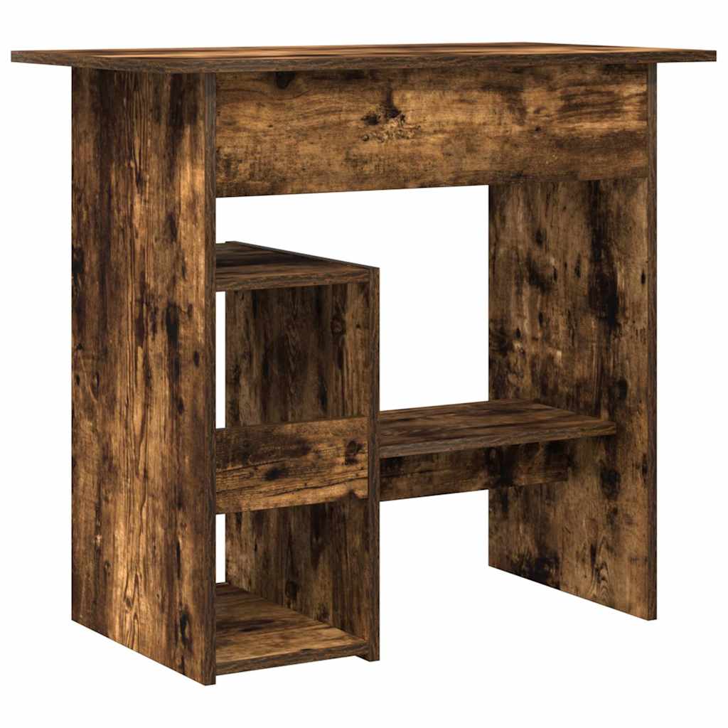 Compact Smoked Oak Desk, 80x45x74 cm, Engineered Wood