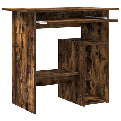Compact Smoked Oak Desk, 80x45x74 cm, Engineered Wood