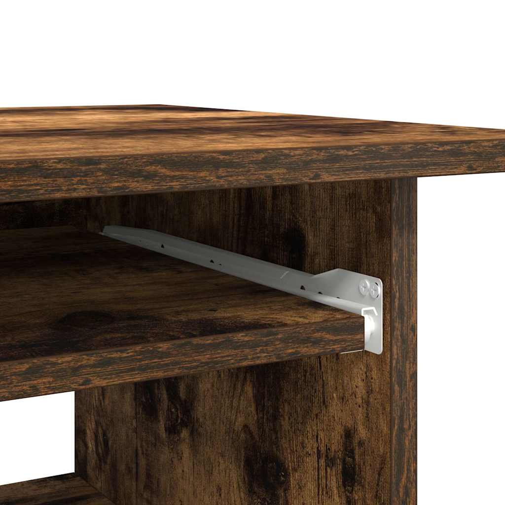 Compact Smoked Oak Desk, 80x45x74 cm, Engineered Wood