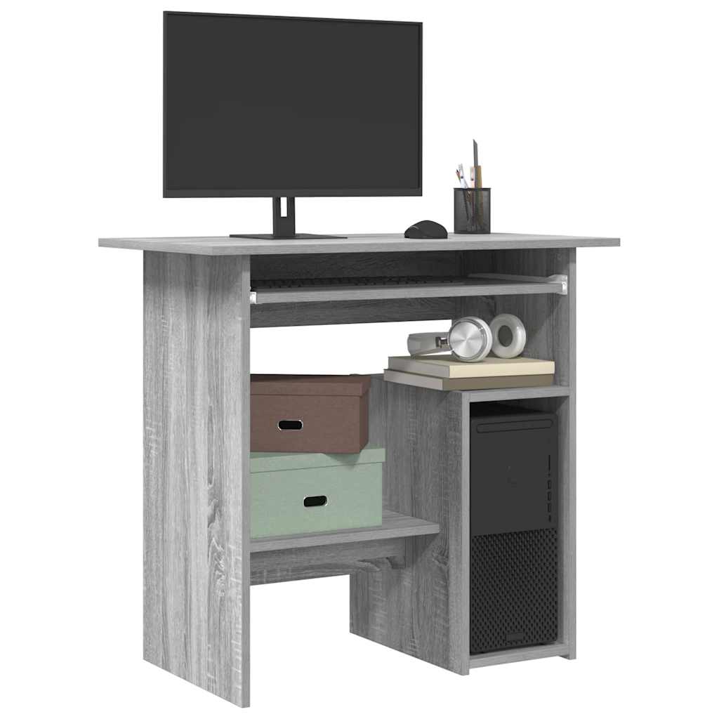Compact Grey Sonoma Desk - 80x45x74 cm Engineered Wood
