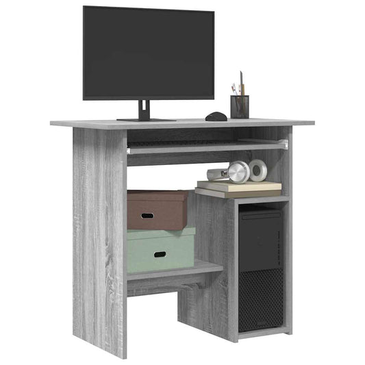 Compact Grey Sonoma Desk - 80x45x74 cm Engineered Wood