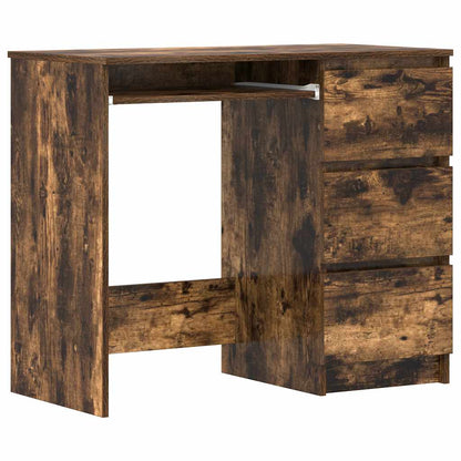 Smoked Oak Desk 90x45x76 cm - Elegant Engineered Wood Design