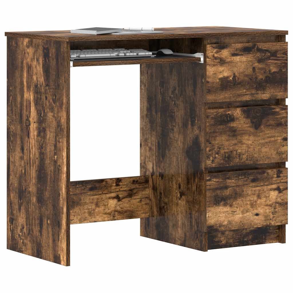 Smoked Oak Desk 90x45x76 cm - Elegant Engineered Wood Design