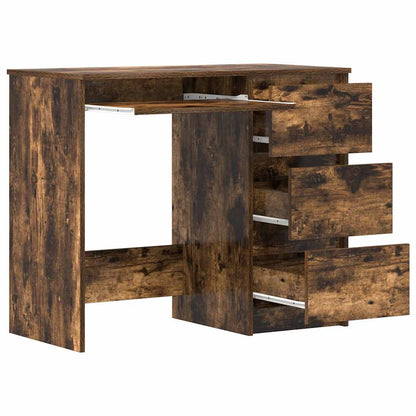 Smoked Oak Desk 90x45x76 cm - Elegant Engineered Wood Design