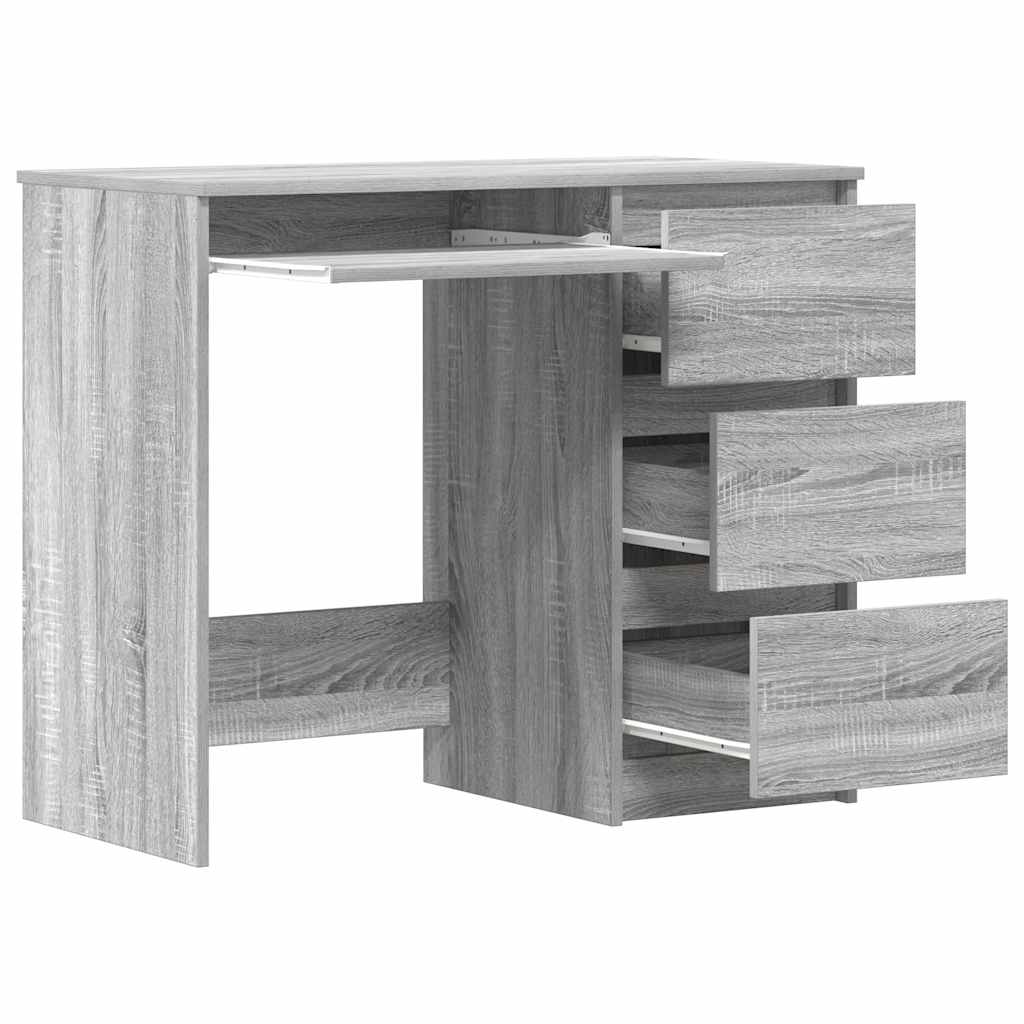 Grey Sonoma Desk 90x45x76 cm - Engineered Wood Office Solution