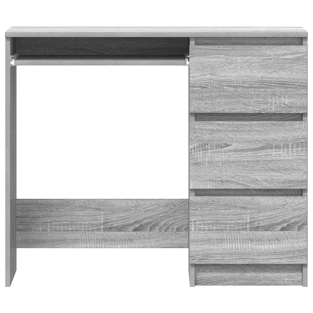 Grey Sonoma Desk 90x45x76 cm - Engineered Wood Office Solution