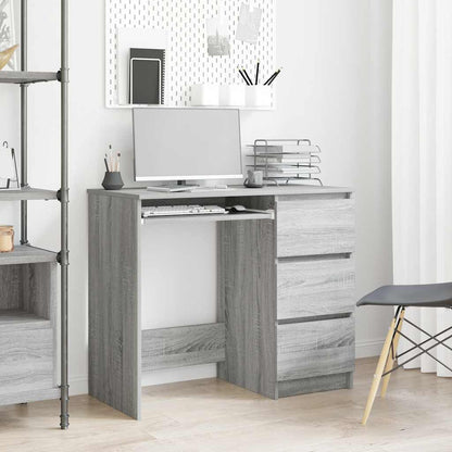 Grey Sonoma Desk 90x45x76 cm - Engineered Wood Office Solution