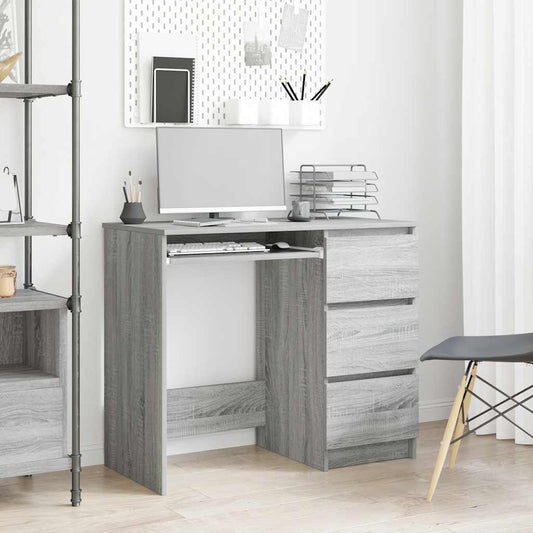 Grey Sonoma Desk 90x45x76 cm - Engineered Wood Office Solution