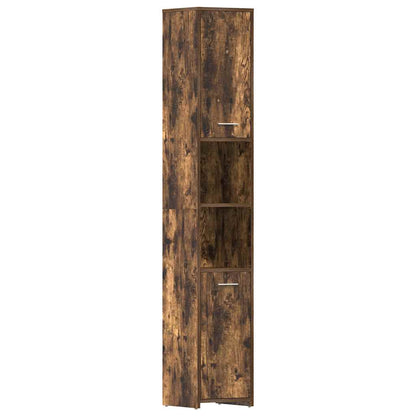 Smoked Oak Bathroom Cabinet - Engineered Wood, 30x30x183.5 cm