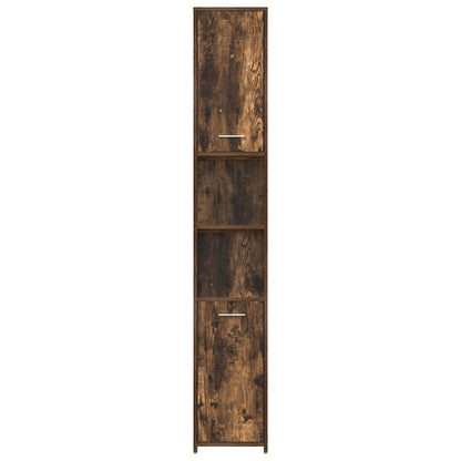 Smoked Oak Bathroom Cabinet - Engineered Wood, 30x30x183.5 cm