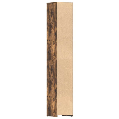 Smoked Oak Bathroom Cabinet - Engineered Wood, 30x30x183.5 cm