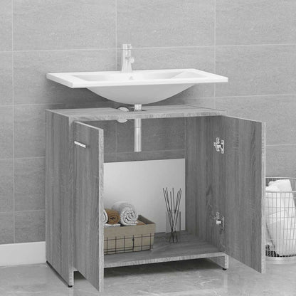 Grey Sonoma Engineered Wood Bathroom Cabinet - 60x33x60 cm