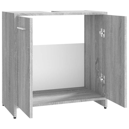 Grey Sonoma Engineered Wood Bathroom Cabinet - 60x33x60 cm