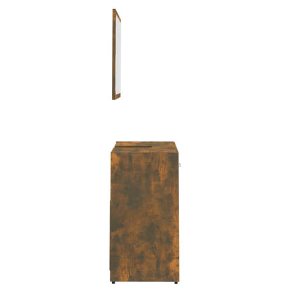 Smoked Oak Engineered Wood Bathroom Furniture Set