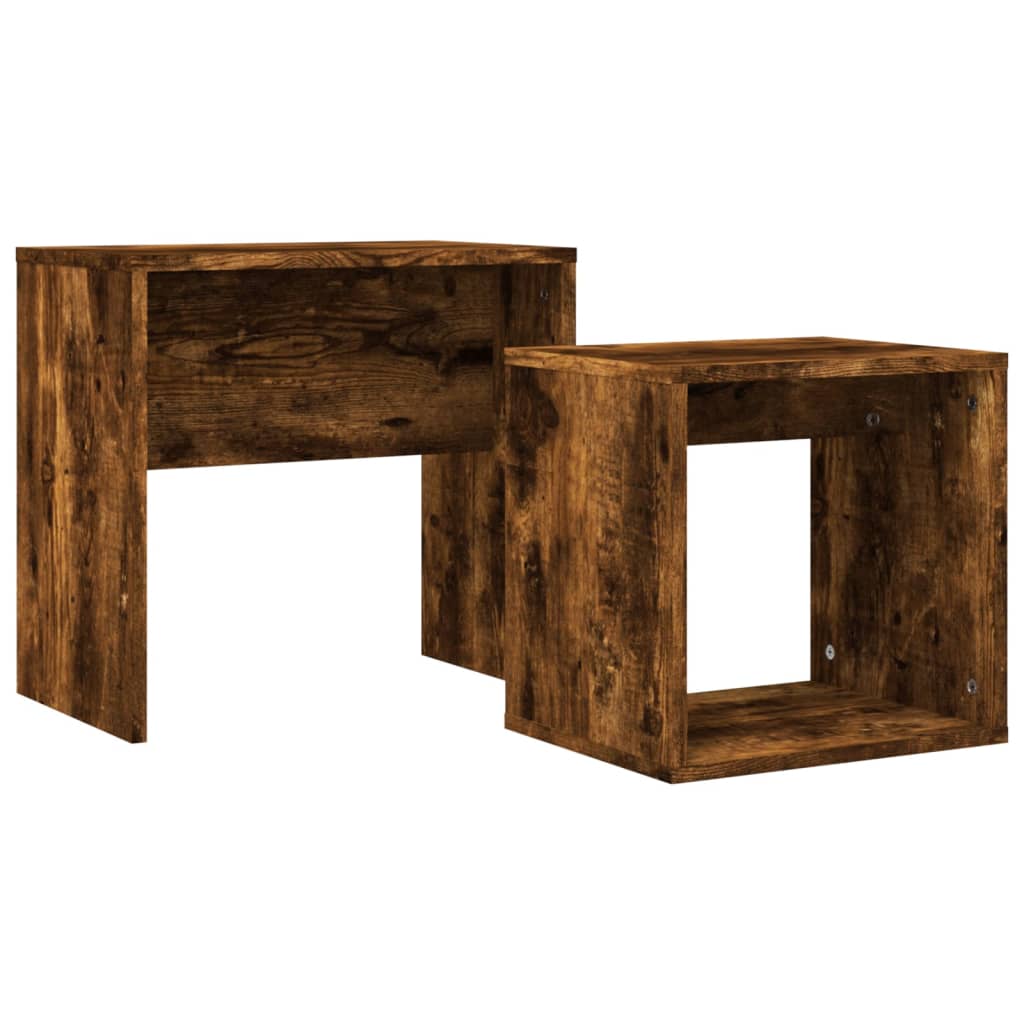 Nesting Coffee Tables 2 pcs Smoked Oak Engineered Wood
