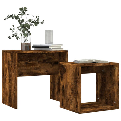 Nesting Coffee Tables 2 pcs Smoked Oak Engineered Wood