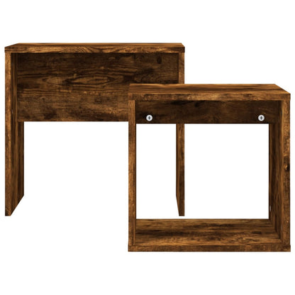Nesting Coffee Tables 2 pcs Smoked Oak Engineered Wood