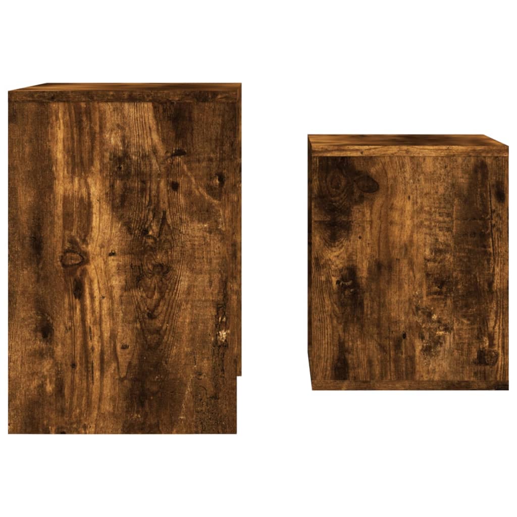 Nesting Coffee Tables 2 pcs Smoked Oak Engineered Wood