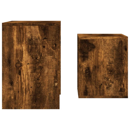 Nesting Coffee Tables 2 pcs Smoked Oak Engineered Wood