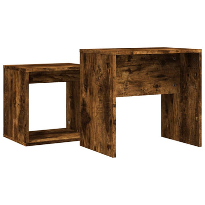 Nesting Coffee Tables 2 pcs Smoked Oak Engineered Wood