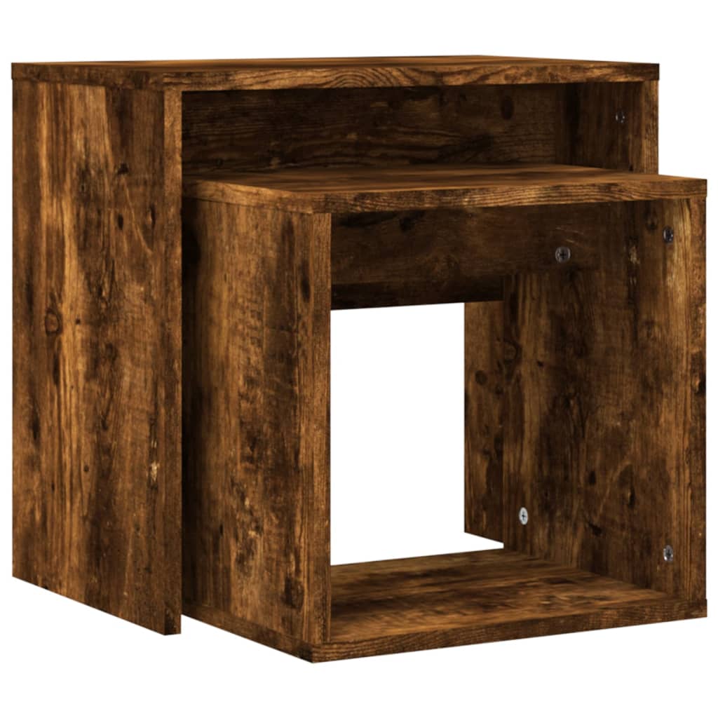 Nesting Coffee Tables 2 pcs Smoked Oak Engineered Wood