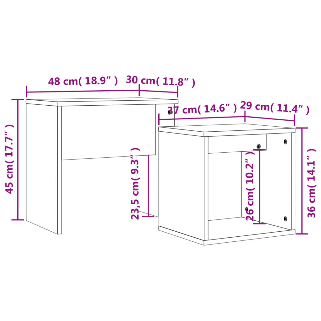 Nesting Coffee Tables 2 pcs Grey Sonoma Engineered Wood