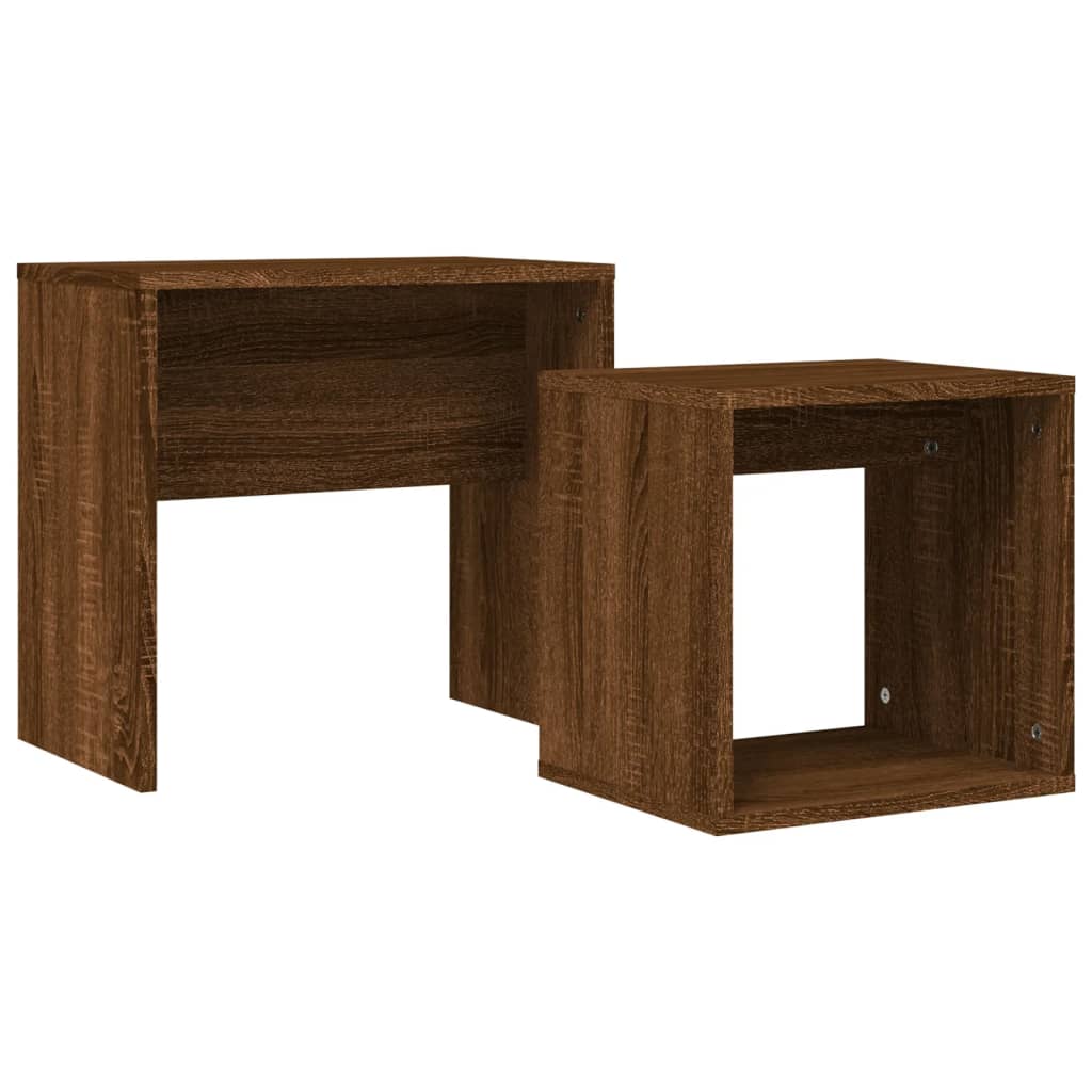 Nesting Coffee Tables 2 pcs Brown Oak Engineered Wood