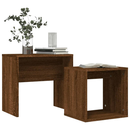 Nesting Coffee Tables 2 pcs Brown Oak Engineered Wood