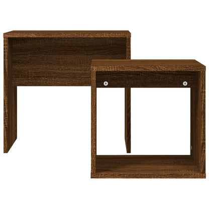 Nesting Coffee Tables 2 pcs Brown Oak Engineered Wood