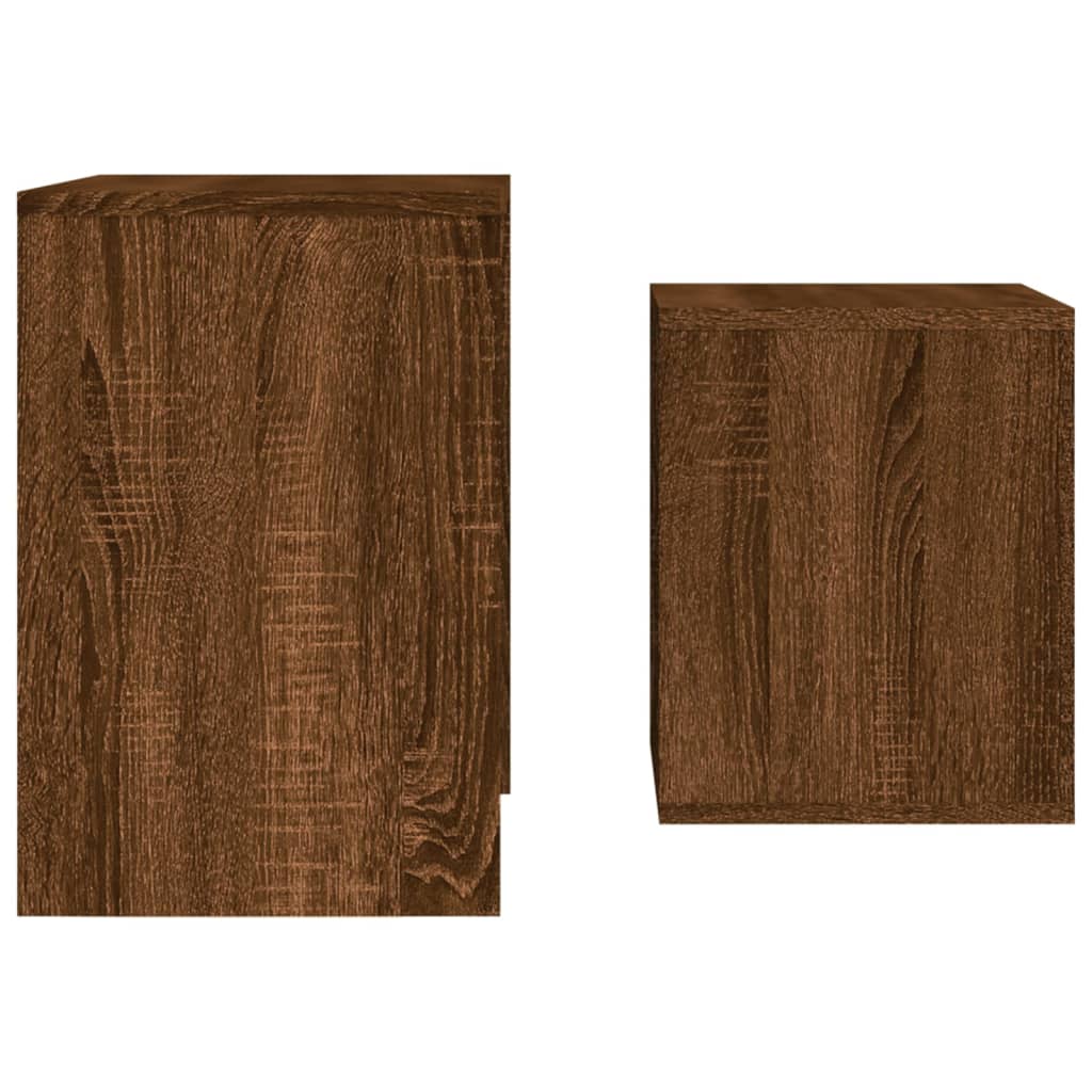 Nesting Coffee Tables 2 pcs Brown Oak Engineered Wood