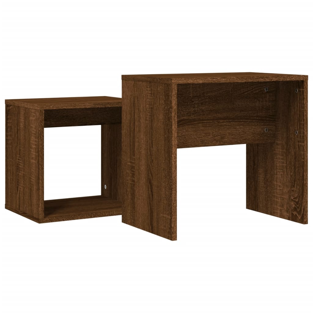 Nesting Coffee Tables 2 pcs Brown Oak Engineered Wood