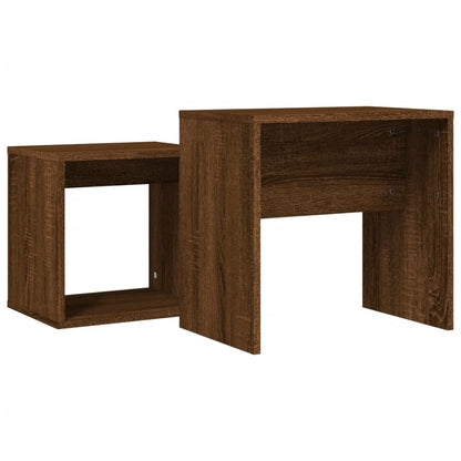 Nesting Coffee Tables 2 pcs Brown Oak Engineered Wood