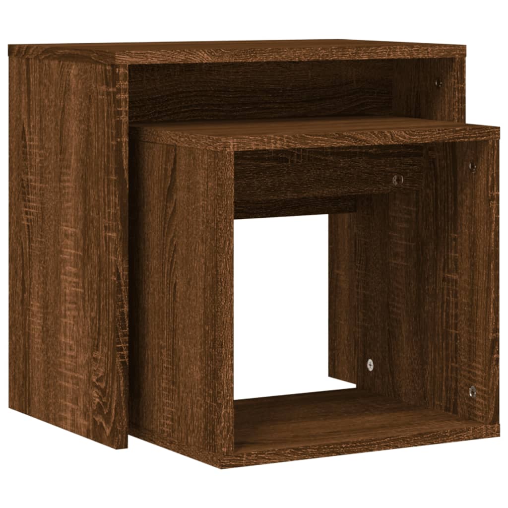 Nesting Coffee Tables 2 pcs Brown Oak Engineered Wood