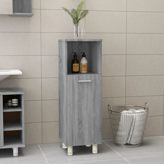 Grey Sonoma Bathroom Cabinet - 30x30x95 cm Engineered Wood