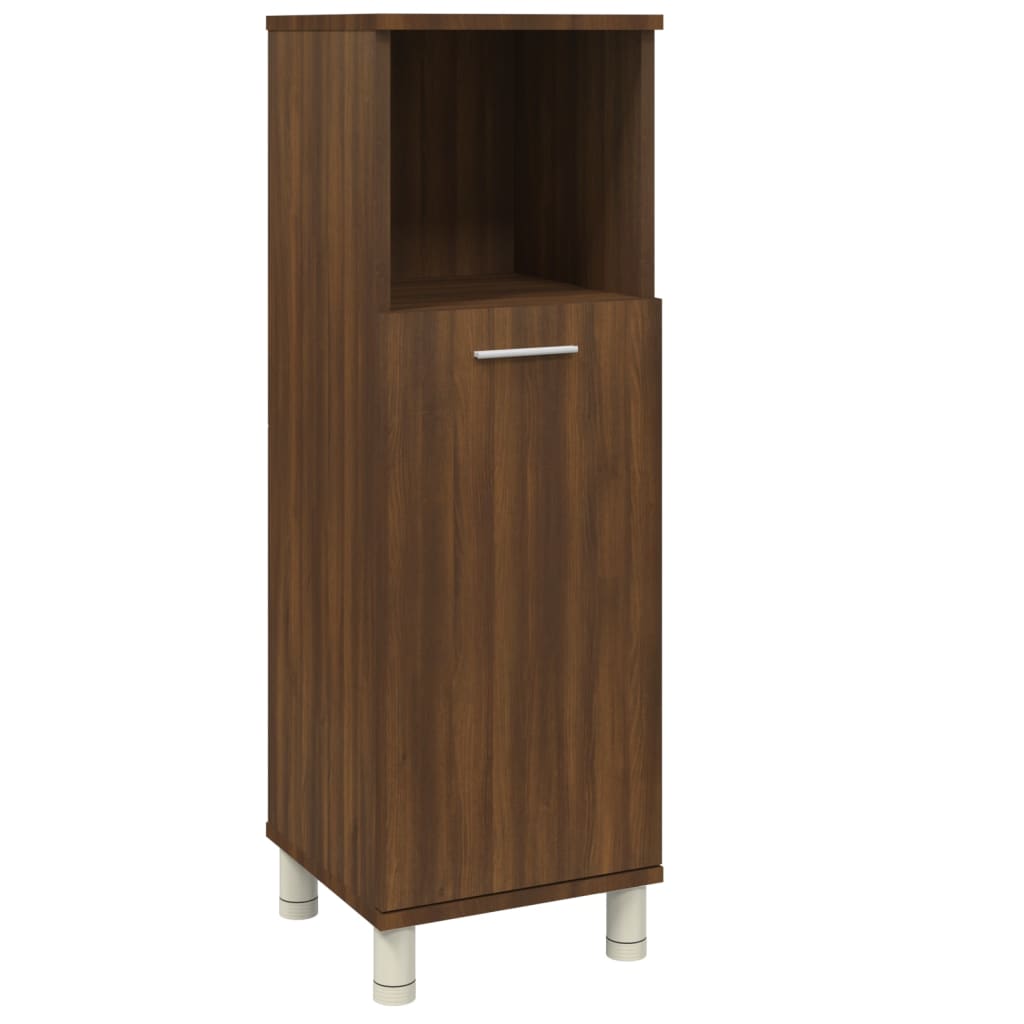 Brown Oak Bathroom Cabinet - 30x30x95cm Engineered Wood