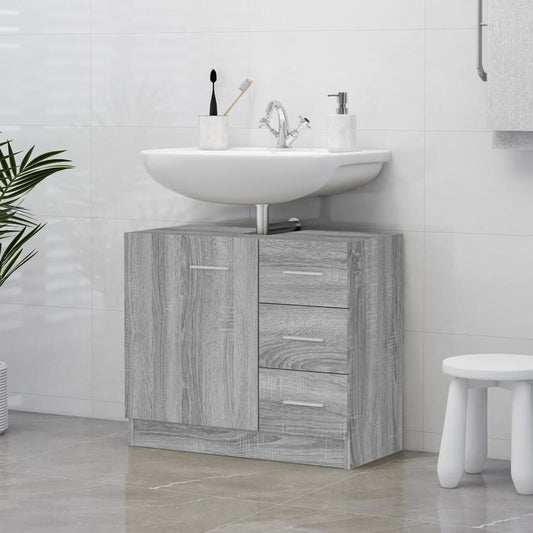 Sonoma Grey Engineered Wood Sink Cabinet 63x30x54 cm