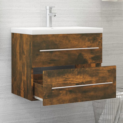 Smoked Oak Engineered Wood Sink Cabinet 60x38.5x48 cm